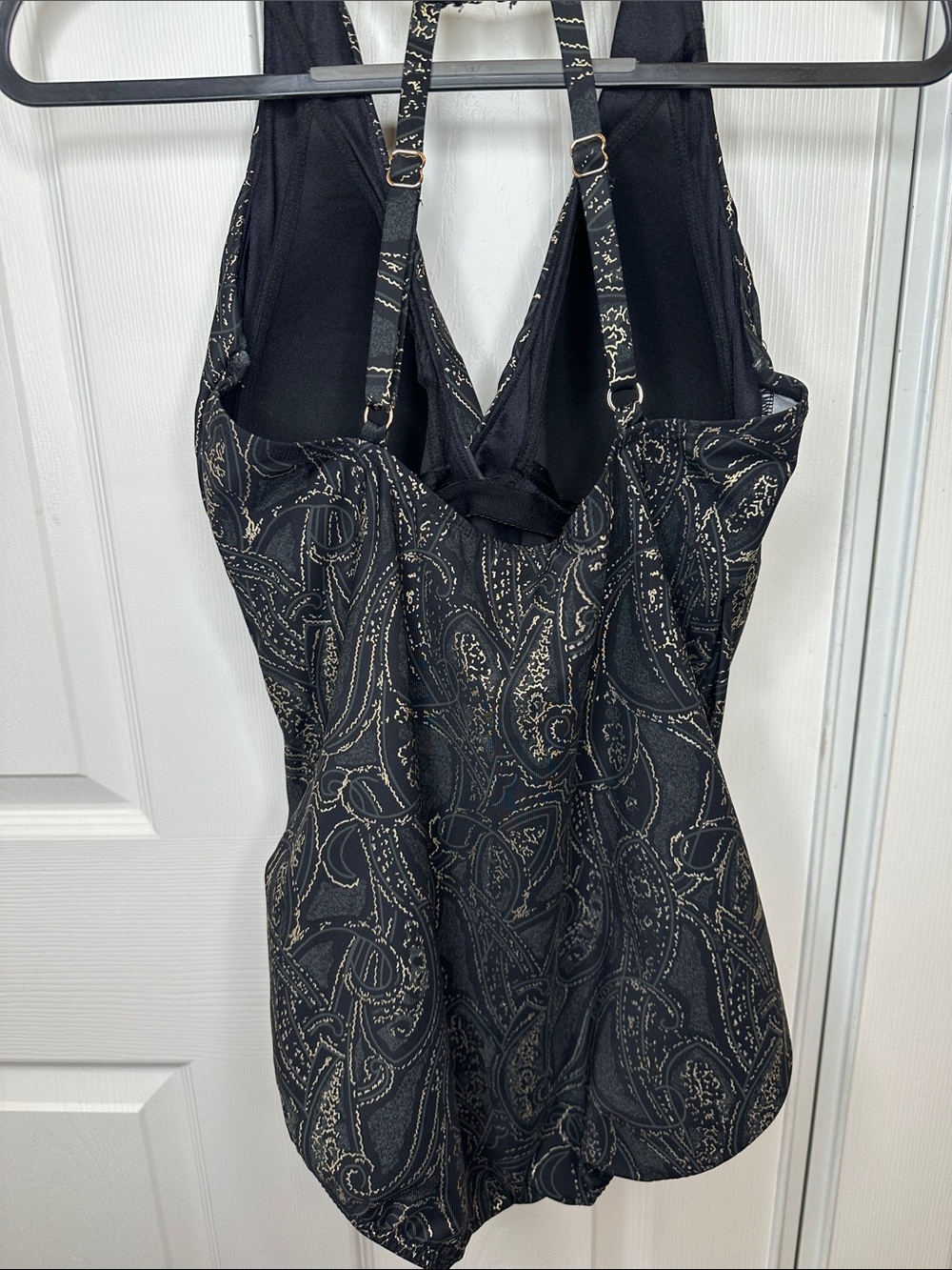 Miraclesuit Black One-Piece Swimsuit with Metallic Paisley Accents - Picture 4 of 8
